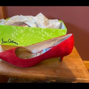 Sam Edelman red suede heels